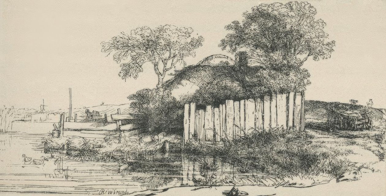 Hytten bag plankehegnet af Rembrandt van Rijn