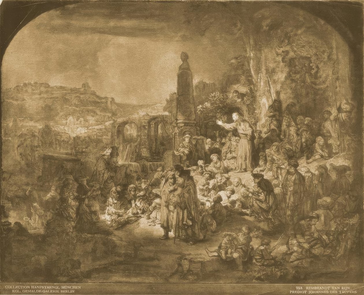 Johannes Døberens prædiken af Rembrandt van Rijn