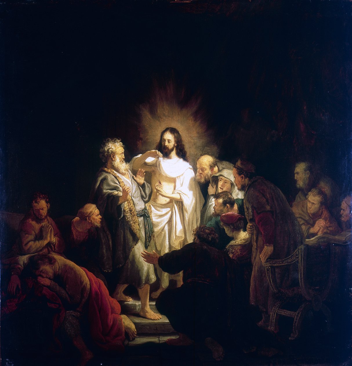 Tvivlende Thomas, 1634 af Rembrandt van Rijn