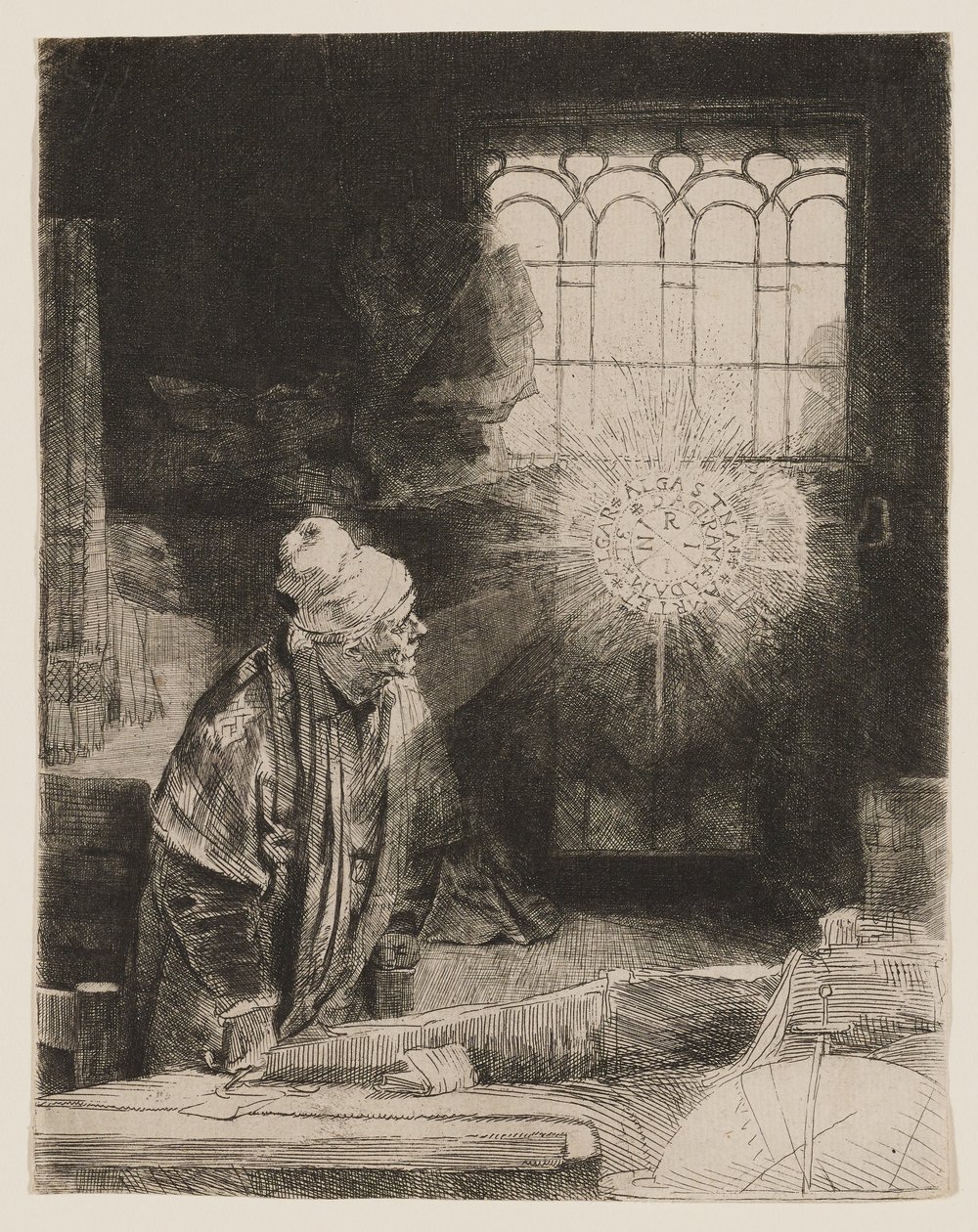 Faust (Den lærde i sit arbejdsværelse) af Rembrandt van Rijn