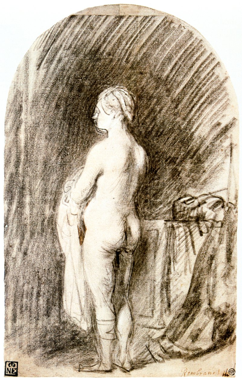 Nøgen kvinde, 1600-tallet af Rembrandt van Rijn