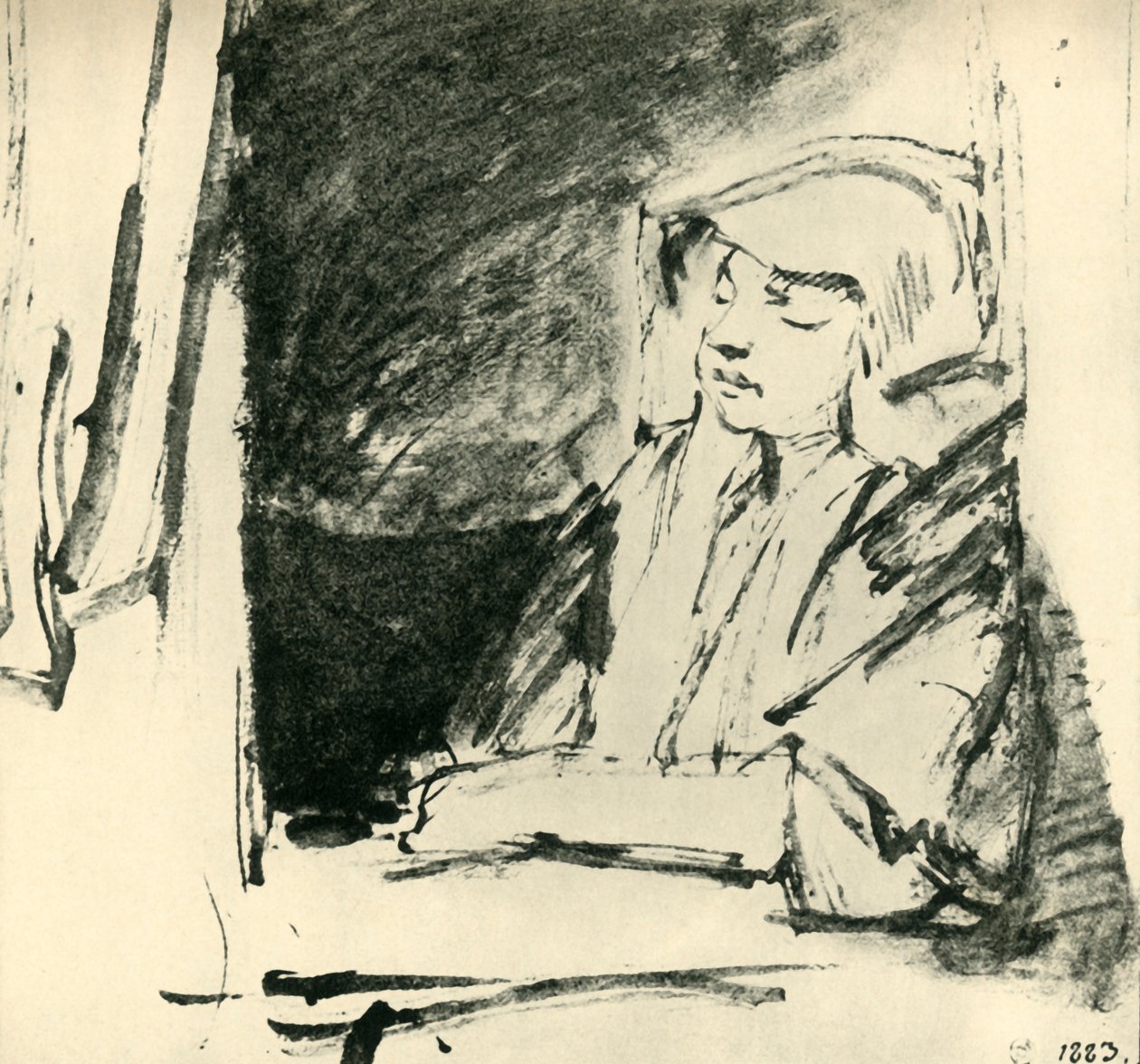 Pige i søvn i et vindue, c1655, 1943. af Rembrandt van Rijn