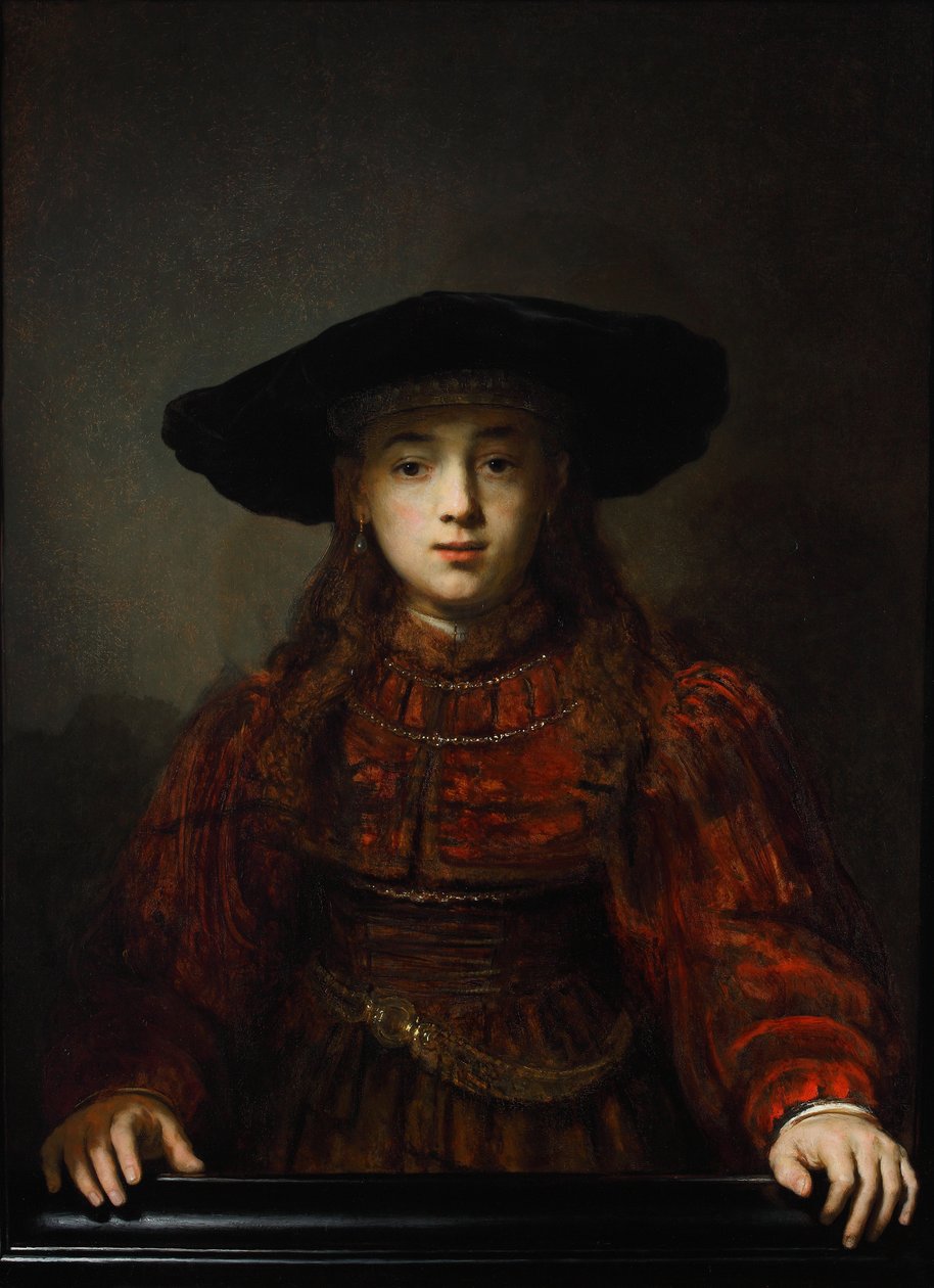 Pige i en billedramme, 1641 af Rembrandt van Rijn