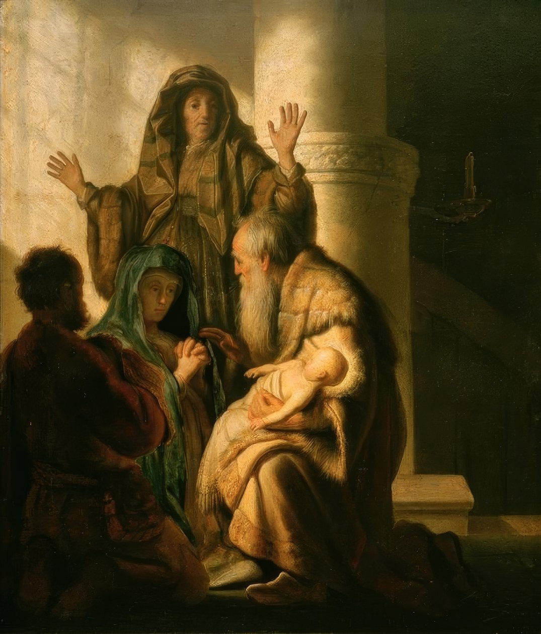Hanna og Simeon i templet af Rembrandt van Rijn
