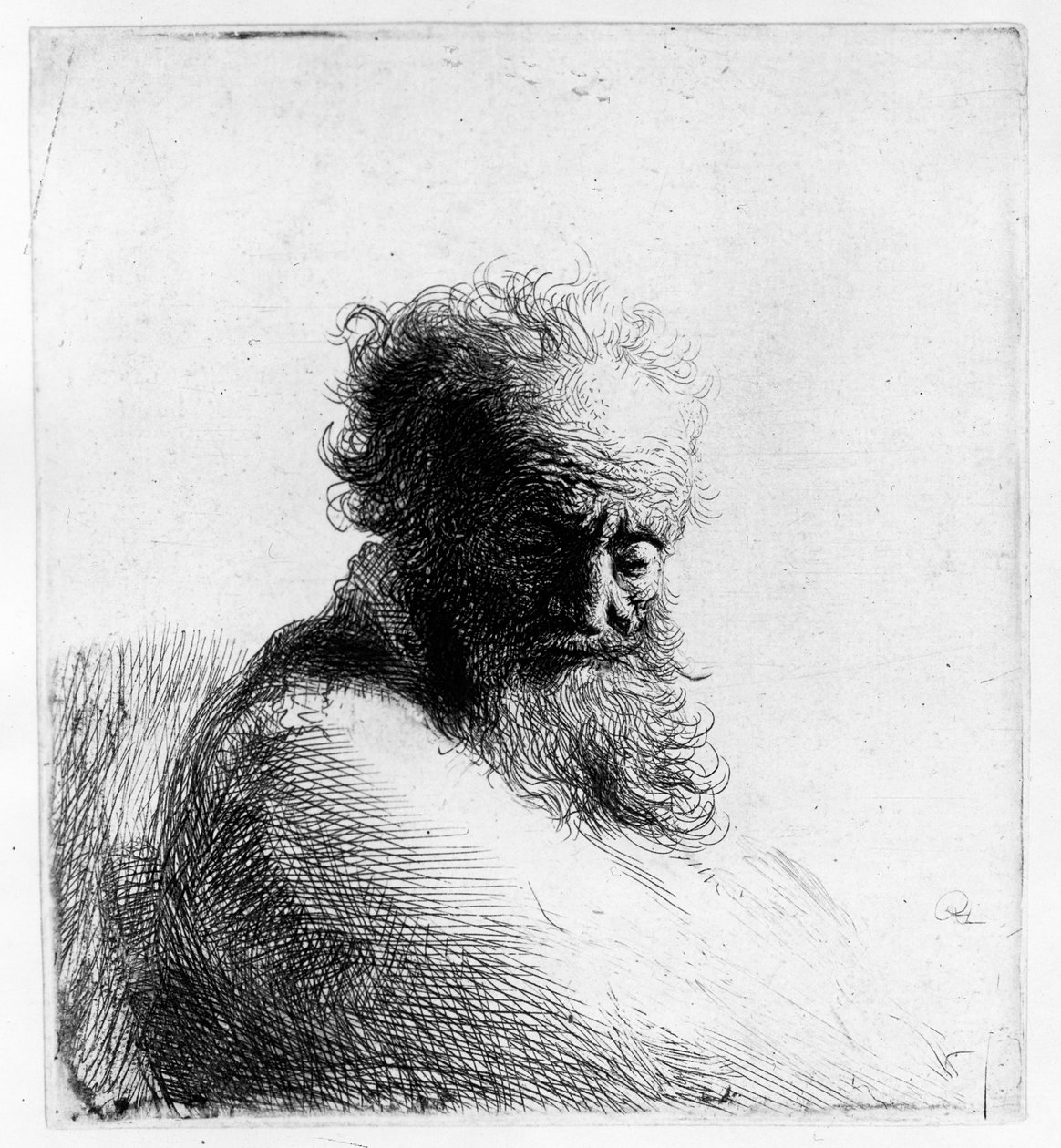 Hoved af en gammel mand, 1631 af Rembrandt van Rijn