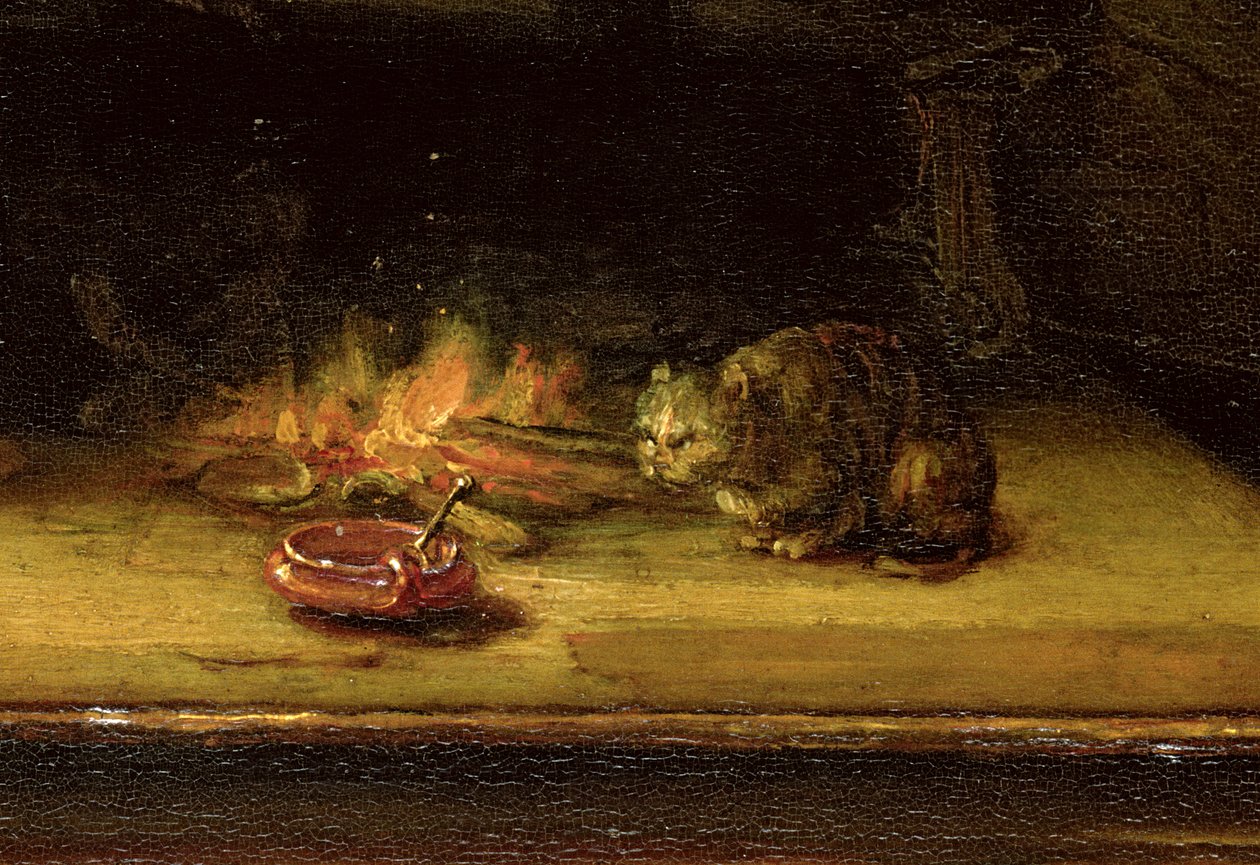 Den hellige familie med et gardin, 1646 (detalje af 244315) af Rembrandt van Rijn