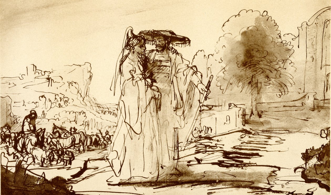 Jakob og Rachel af Rembrandt van Rijn