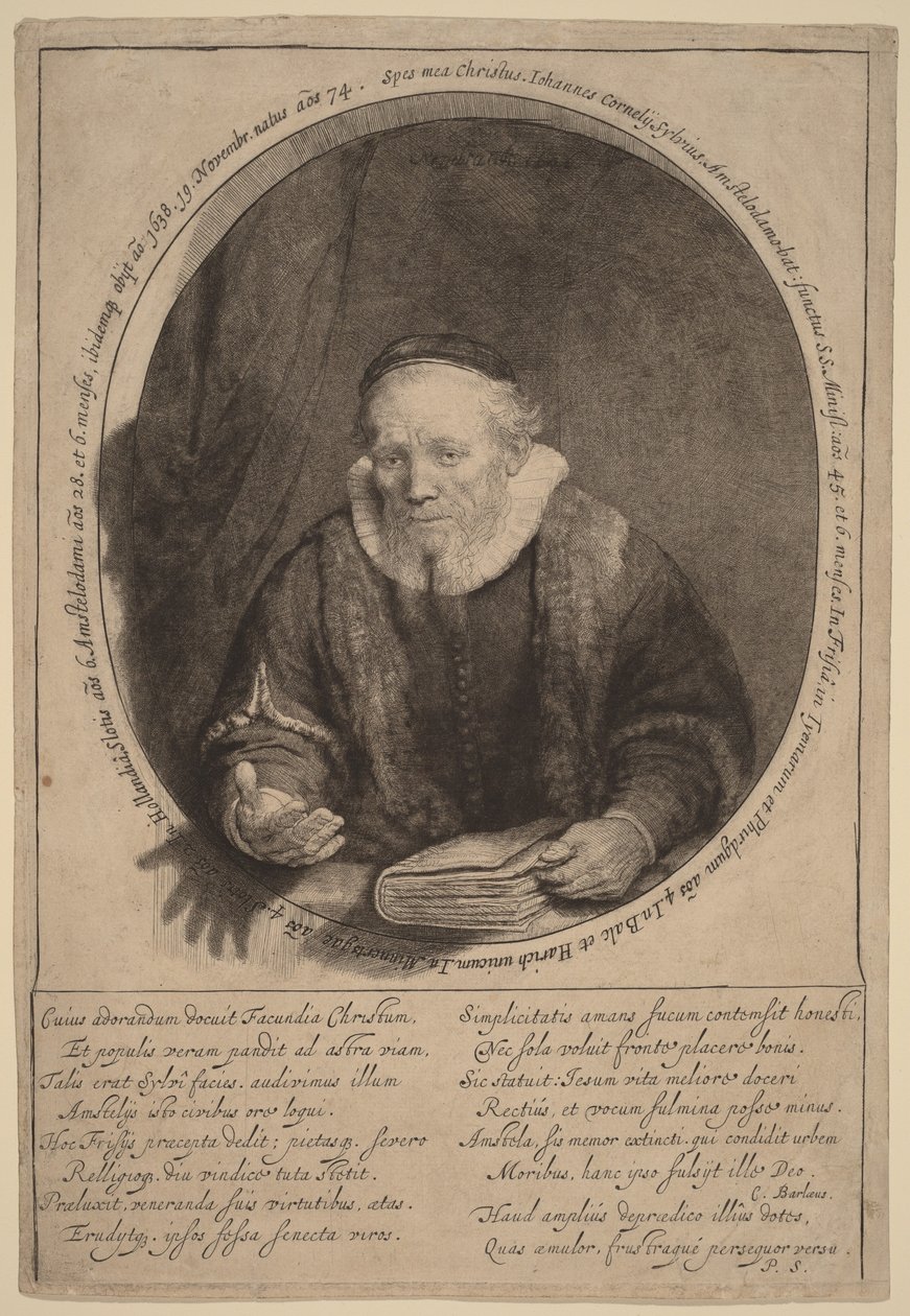 Jan Cornelisz Sylvius af Rembrandt van Rijn