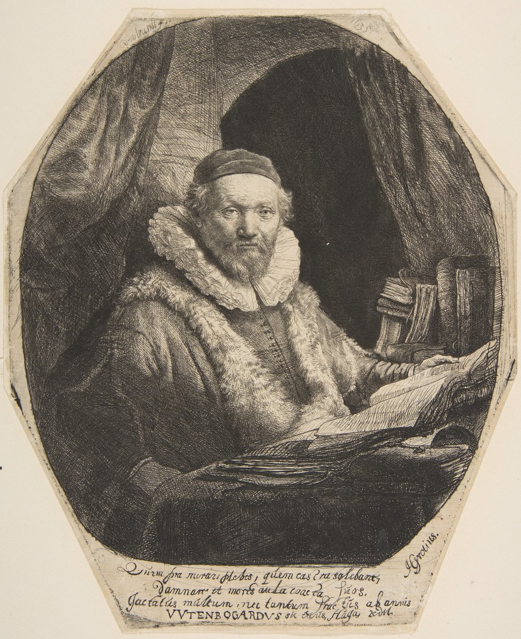 Jan Uytenbogaert. af Rembrandt van Rijn