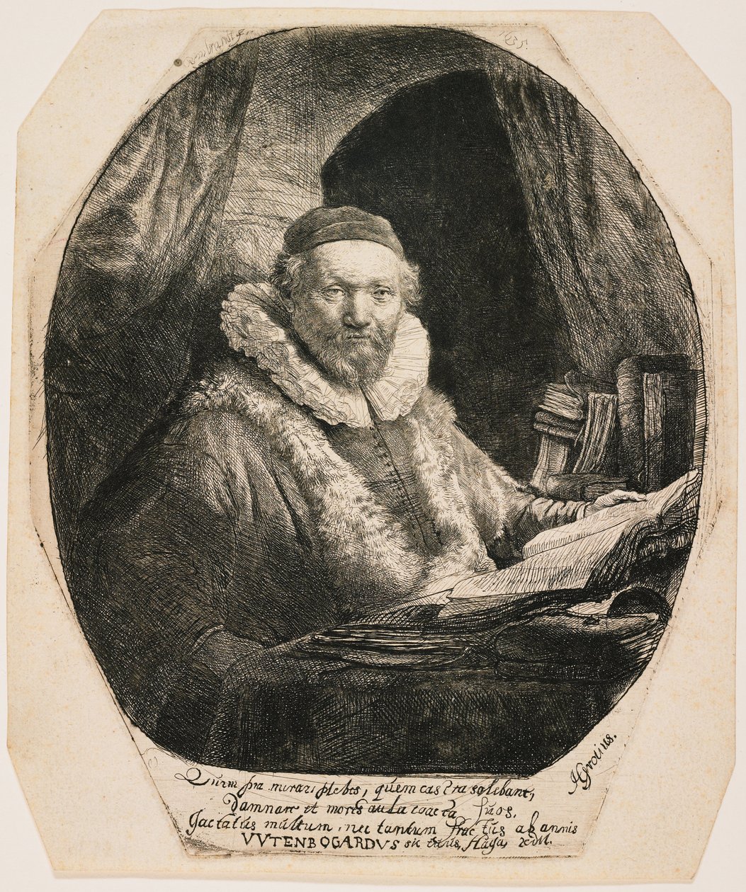 Jan Uytenbogaert, prædikant hos remonstranterne af Rembrandt van Rijn