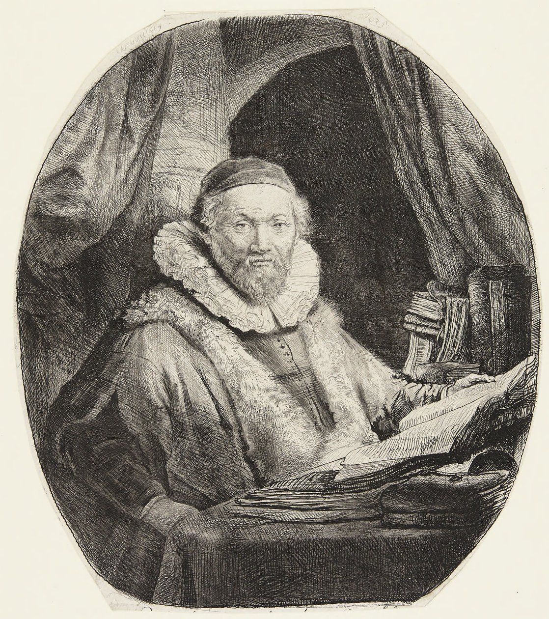 Jan Uytenbogaert, prædikant hos remonstranterne af Rembrandt van Rijn