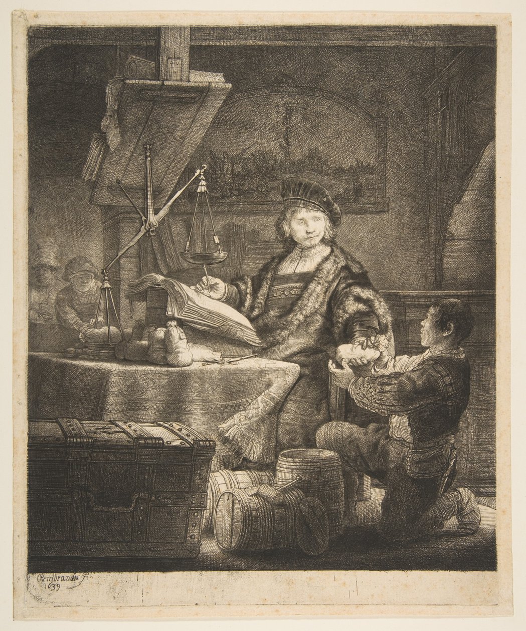 Jan Uytenbogaert Guldvejeren, 1639. af Rembrandt van Rijn