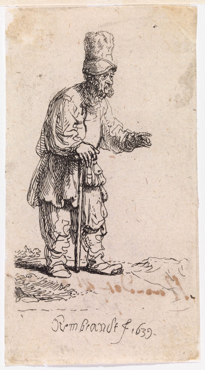 Jøde med en høj kasket af Rembrandt van Rijn