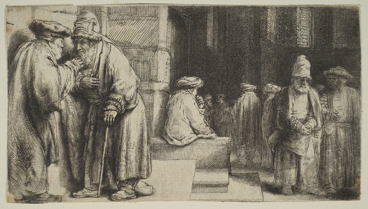 Jøder i en synagoge, 1648. af Rembrandt van Rijn