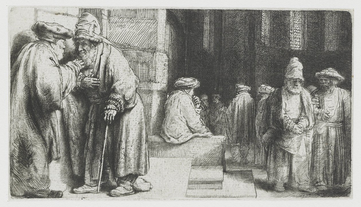 jøder i synagogen af Rembrandt van Rijn