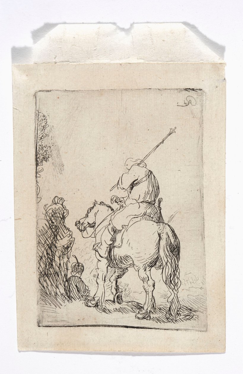 En rytter med turban på hesten af Rembrandt van Rijn