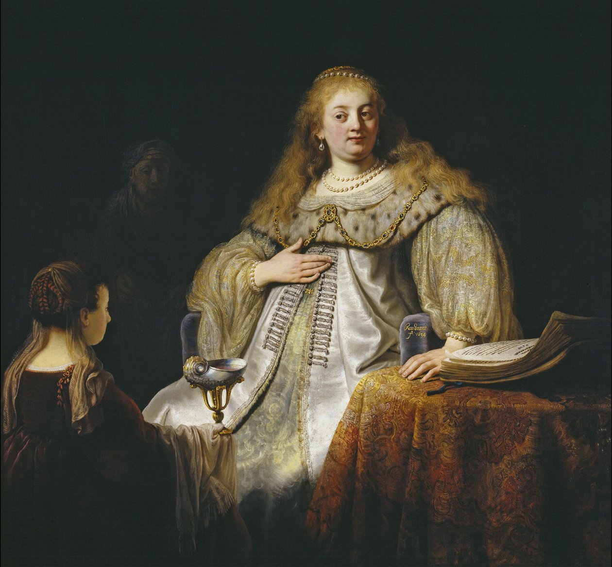 Judith ved festen i Holofernes, 1634 af Rembrandt van Rijn