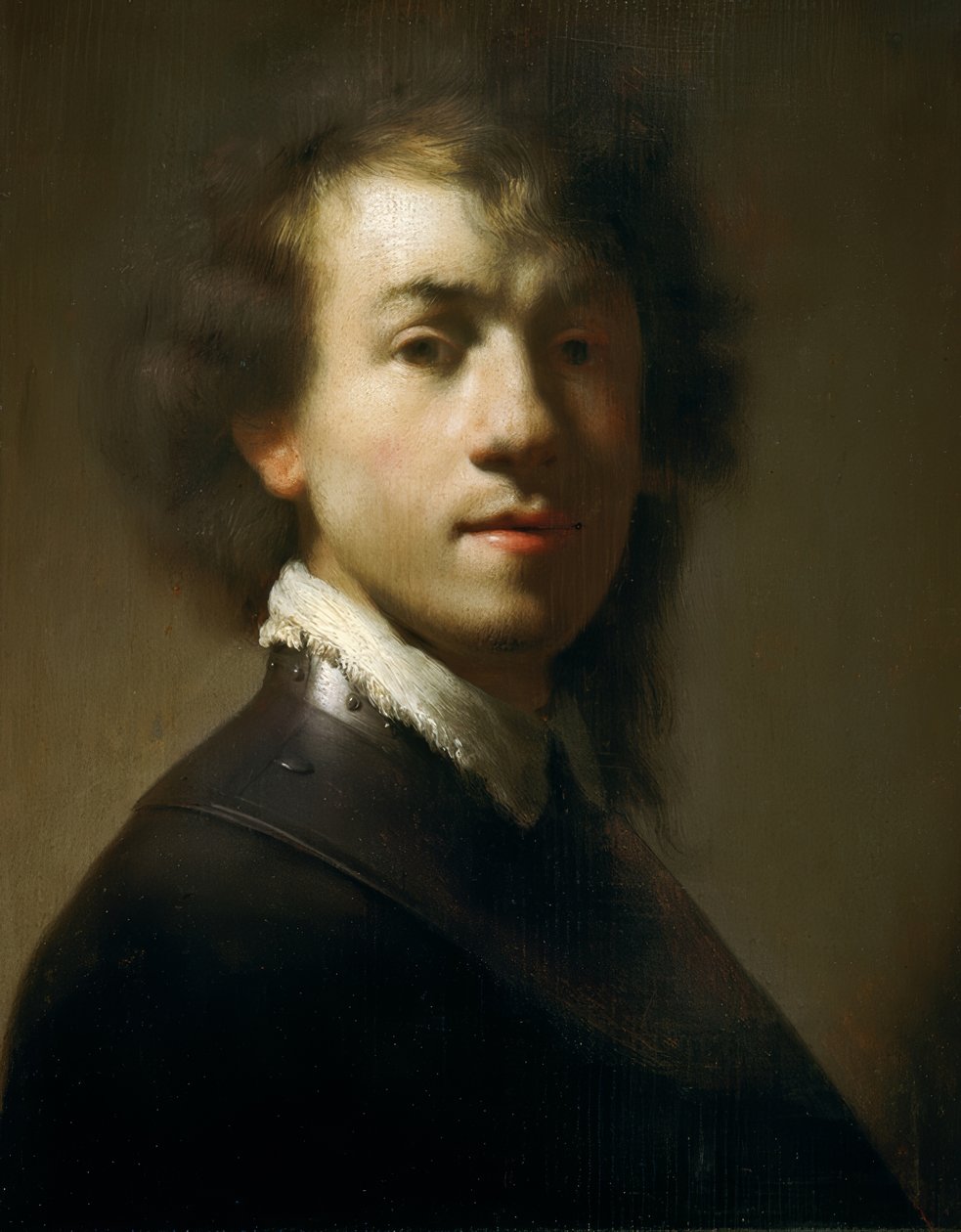 Ungdomligt selvportræt som kriger af Rembrandt van Rijn