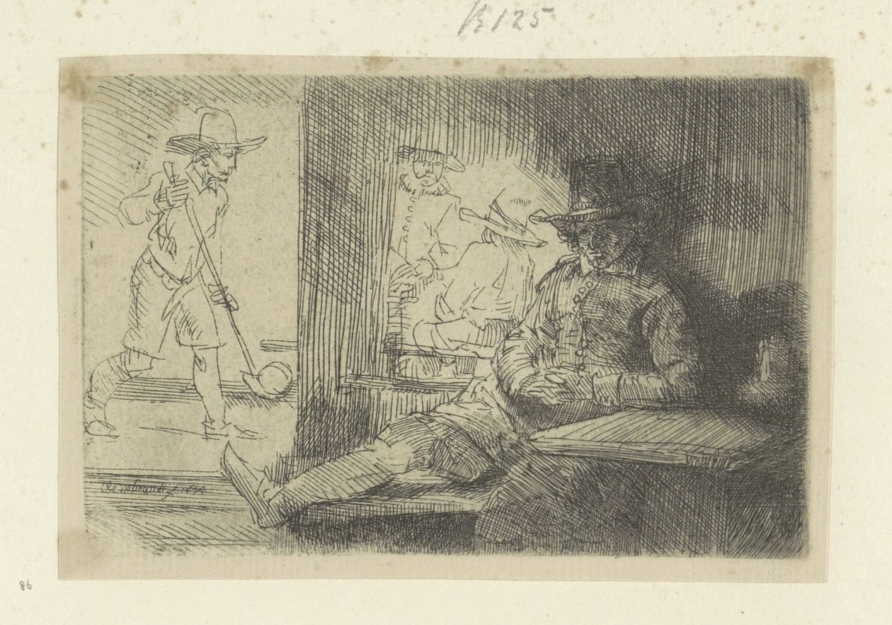 Kolfspel Samling af 85 originale tryk (serietitel) af Rembrandt van Rijn