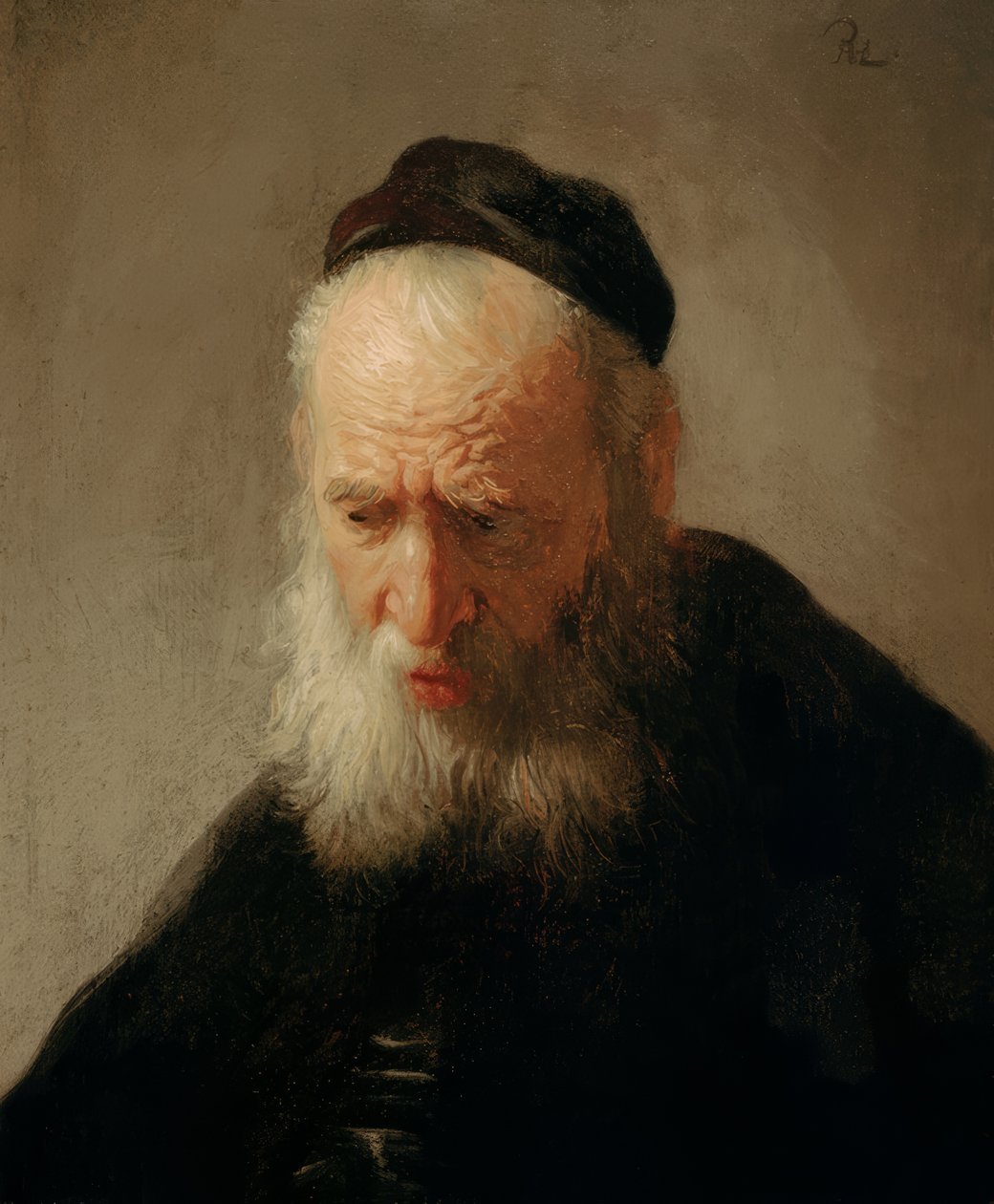 Hovedet af en gammel mand af Rembrandt van Rijn