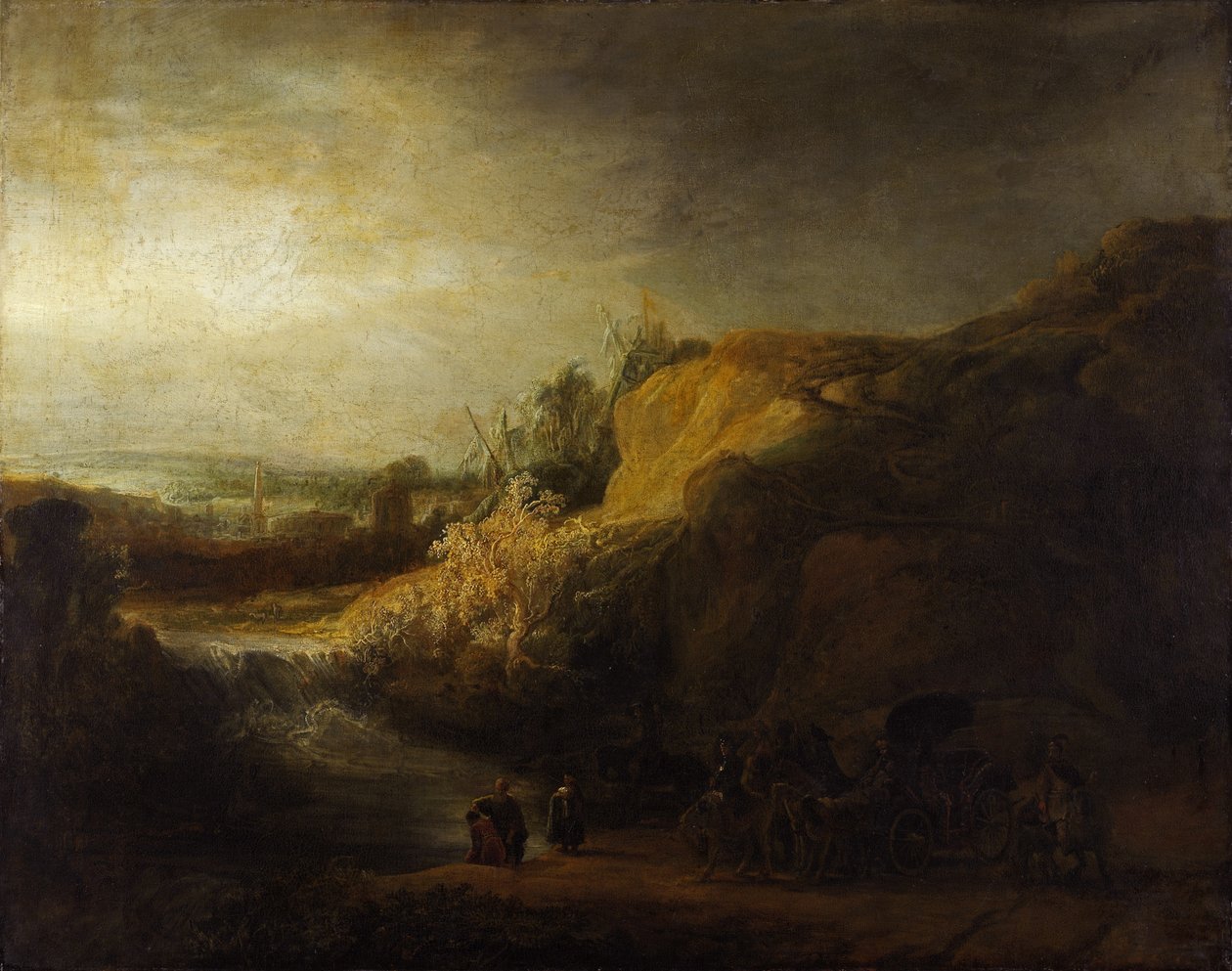 Landskab med eunukkens dåb af Rembrandt van Rijn