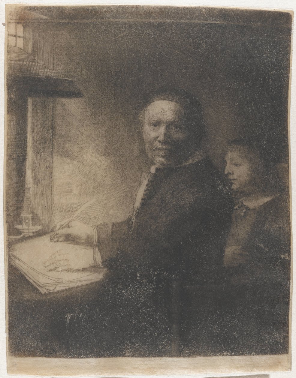 Lieven Willemsz. van Coppenol, skrivemester: den mindre plade af Rembrandt van Rijn