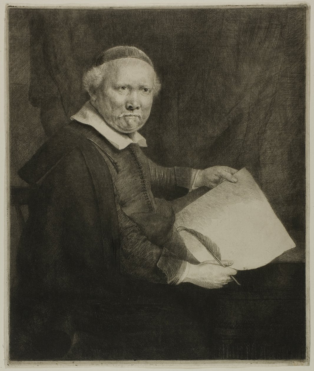 Lieven Willemsz. von Coppenol, Skrivemester: Den større plade af Rembrandt van Rijn