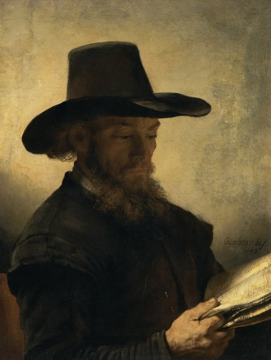 Man læser, ca. 1648 af Rembrandt van Rijn
