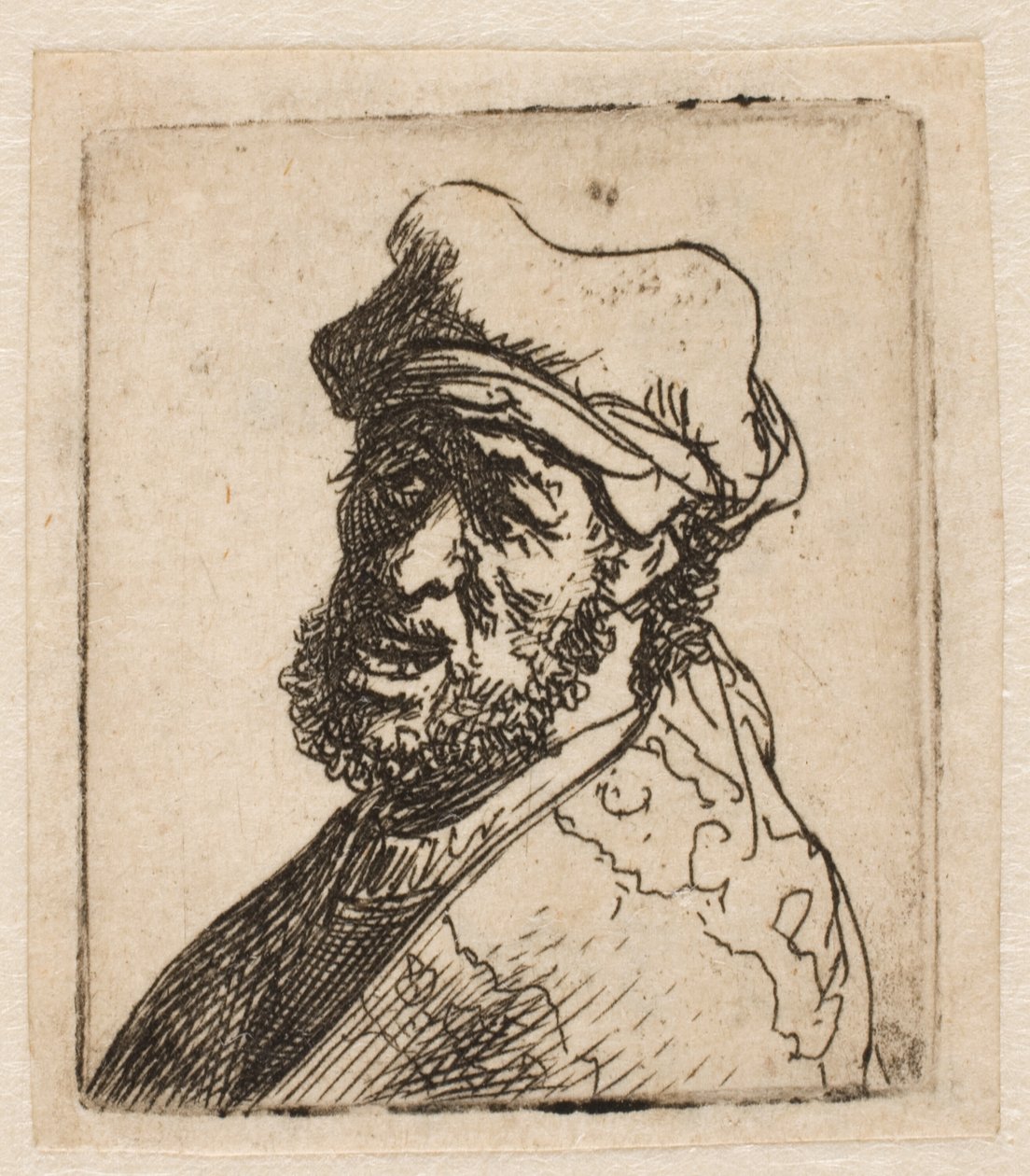 En mand, der skriger, tre fjerdedele tilbage: buste af Rembrandt van Rijn
