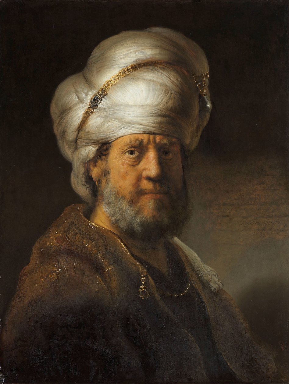 Mand i orientalsk tøj Buste af en mand i orientalsk kjole af Rembrandt van Rijn