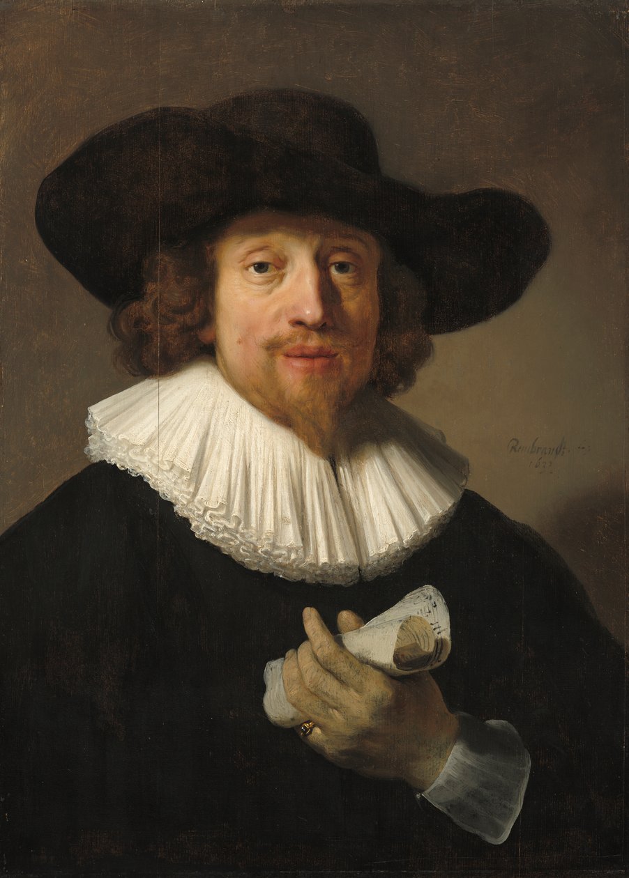Mand med nodeark, 1633 af Rembrandt van Rijn
