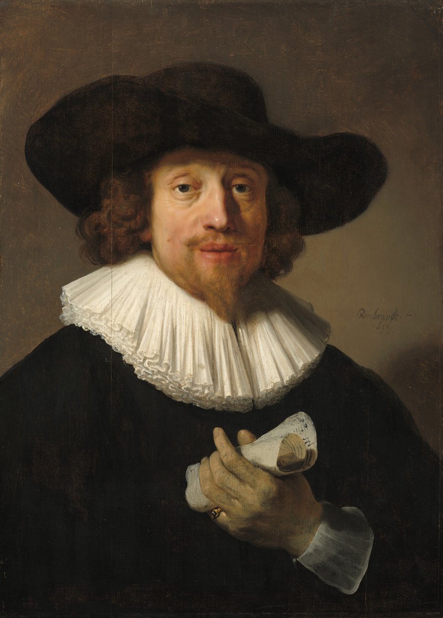 Mand med et nodeark, 1633. af Rembrandt van Rijn