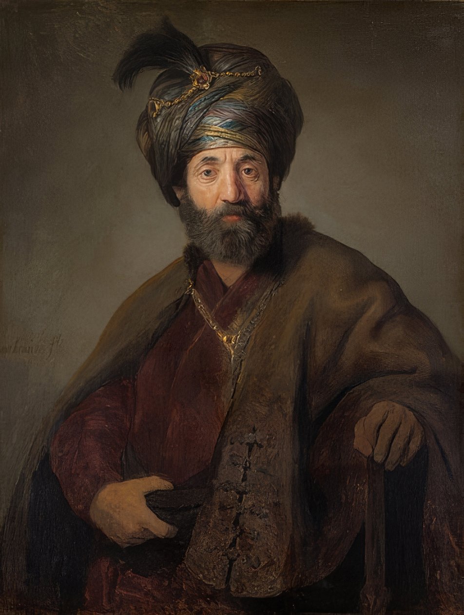 Mand i orientalsk kostume. Omkring 1635 af Rembrandt van Rijn