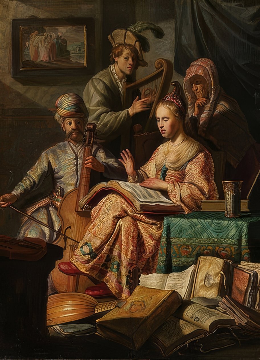 Musikskabende samfund. 1626 af Rembrandt van Rijn