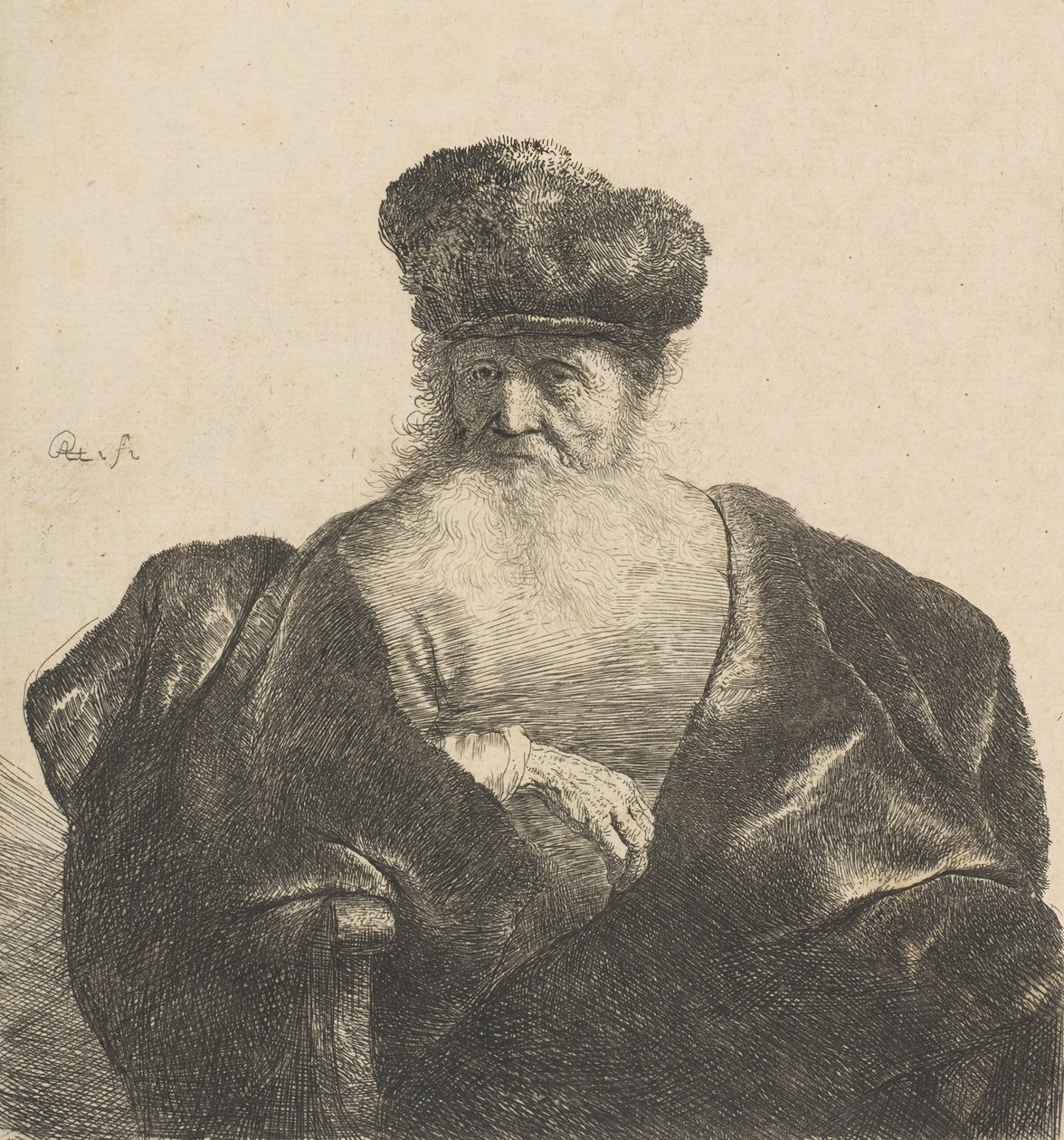 Gammel mand med skæg, pelshue og fløjlskappe, ca. 1631., ca. 1631. af Rembrandt van Rijn