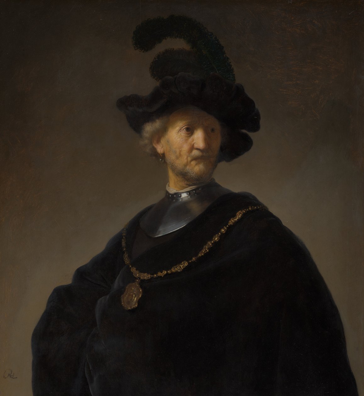 Gammel mand med guldkæde af Rembrandt van Rijn
