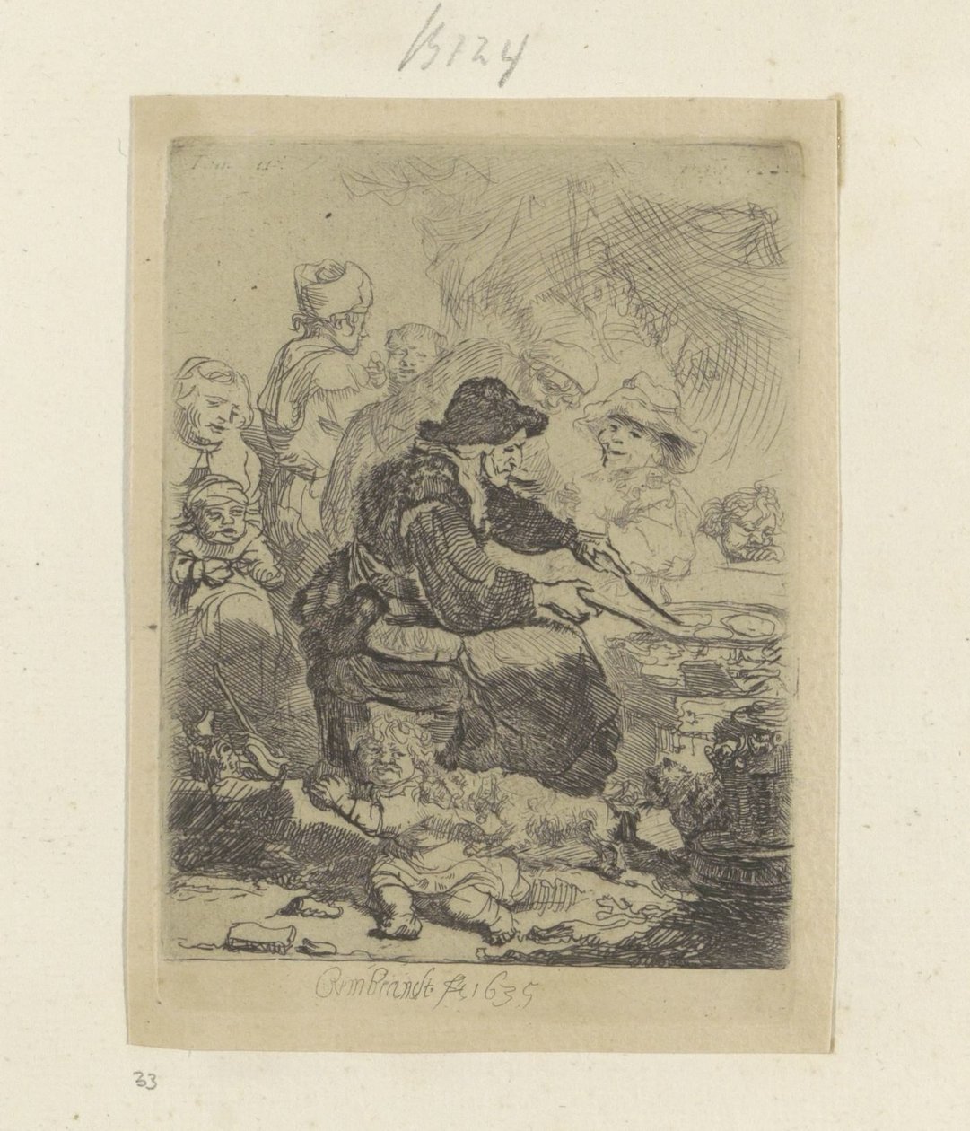 Pannekoekenbakster Samling af 85 originale tryk (serietitel) af Rembrandt van Rijn