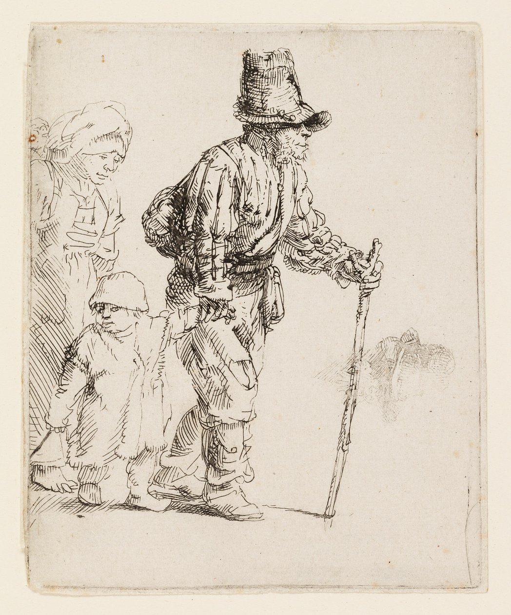 Bondefamilie på vandring af Rembrandt van Rijn