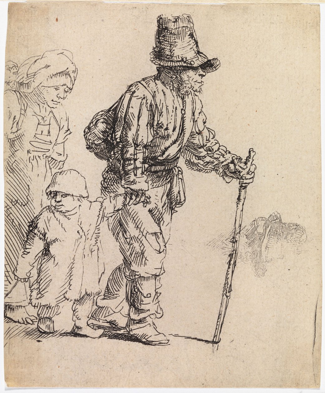 En bondefamilie på vandring af Rembrandt van Rijn