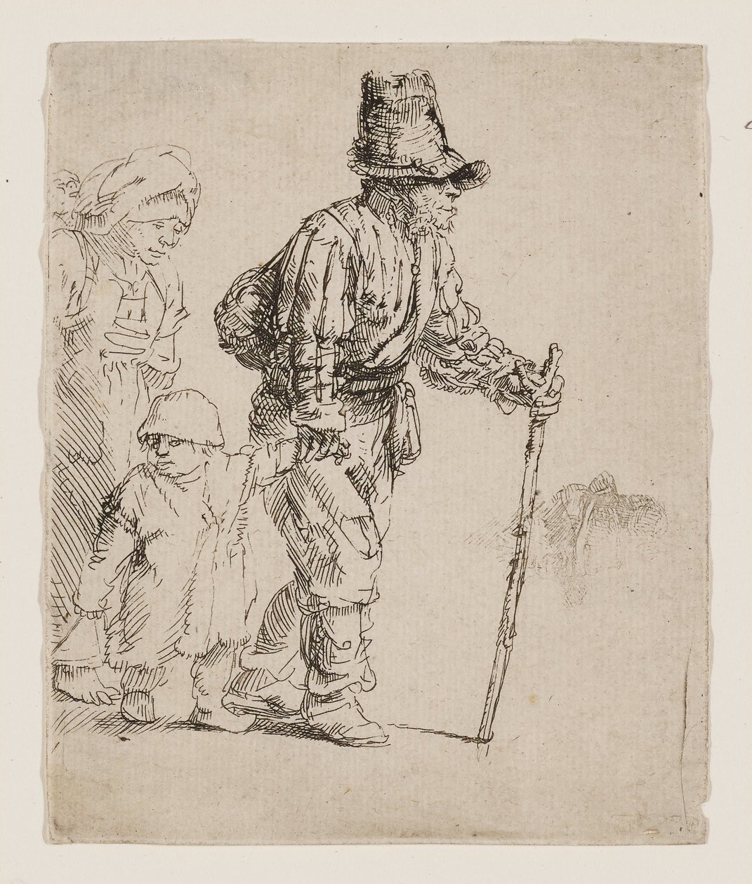 En bondefamilie på vandring af Rembrandt van Rijn