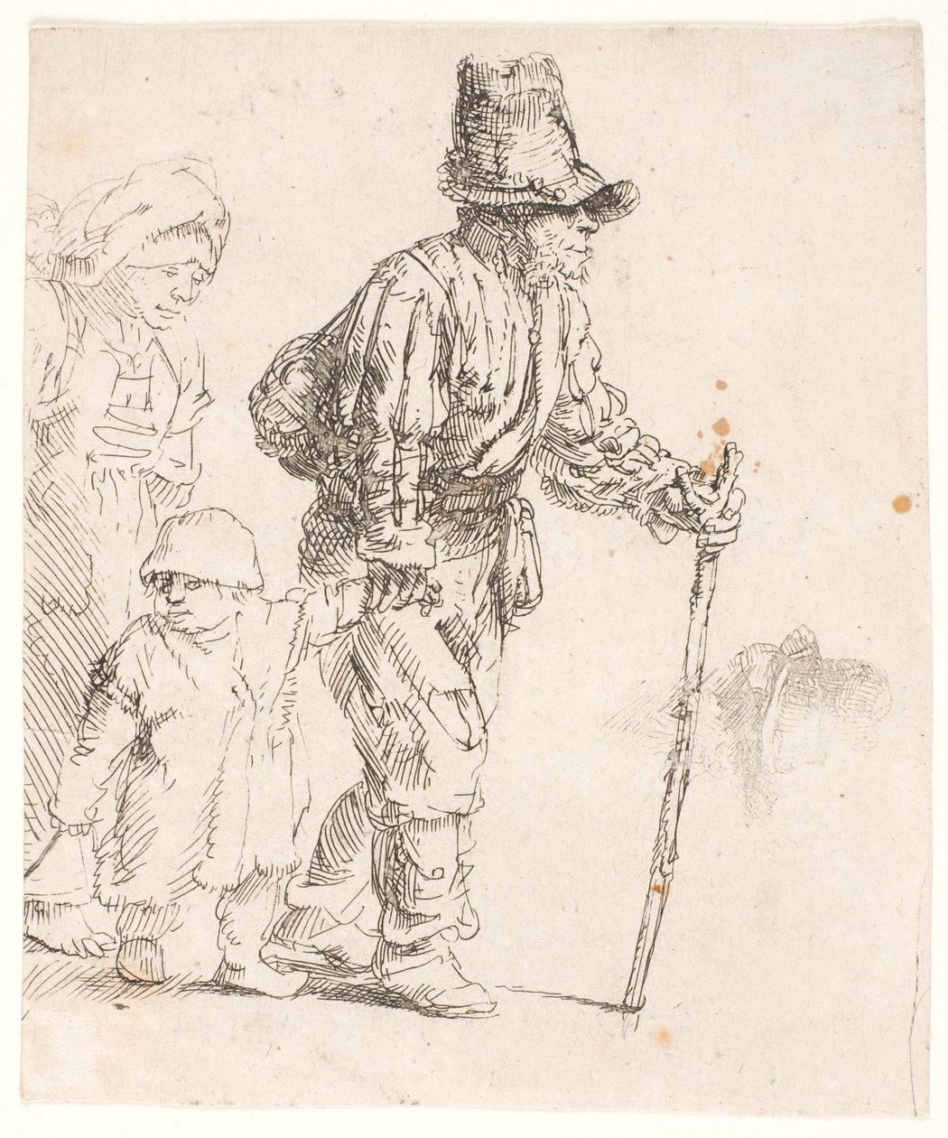 En bondefamilie på vandring af Rembrandt van Rijn