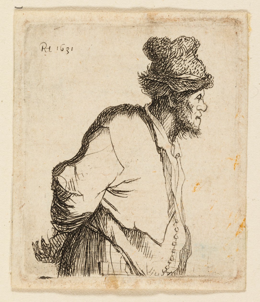 Bonde med hænderne bag ryggen af Rembrandt van Rijn
