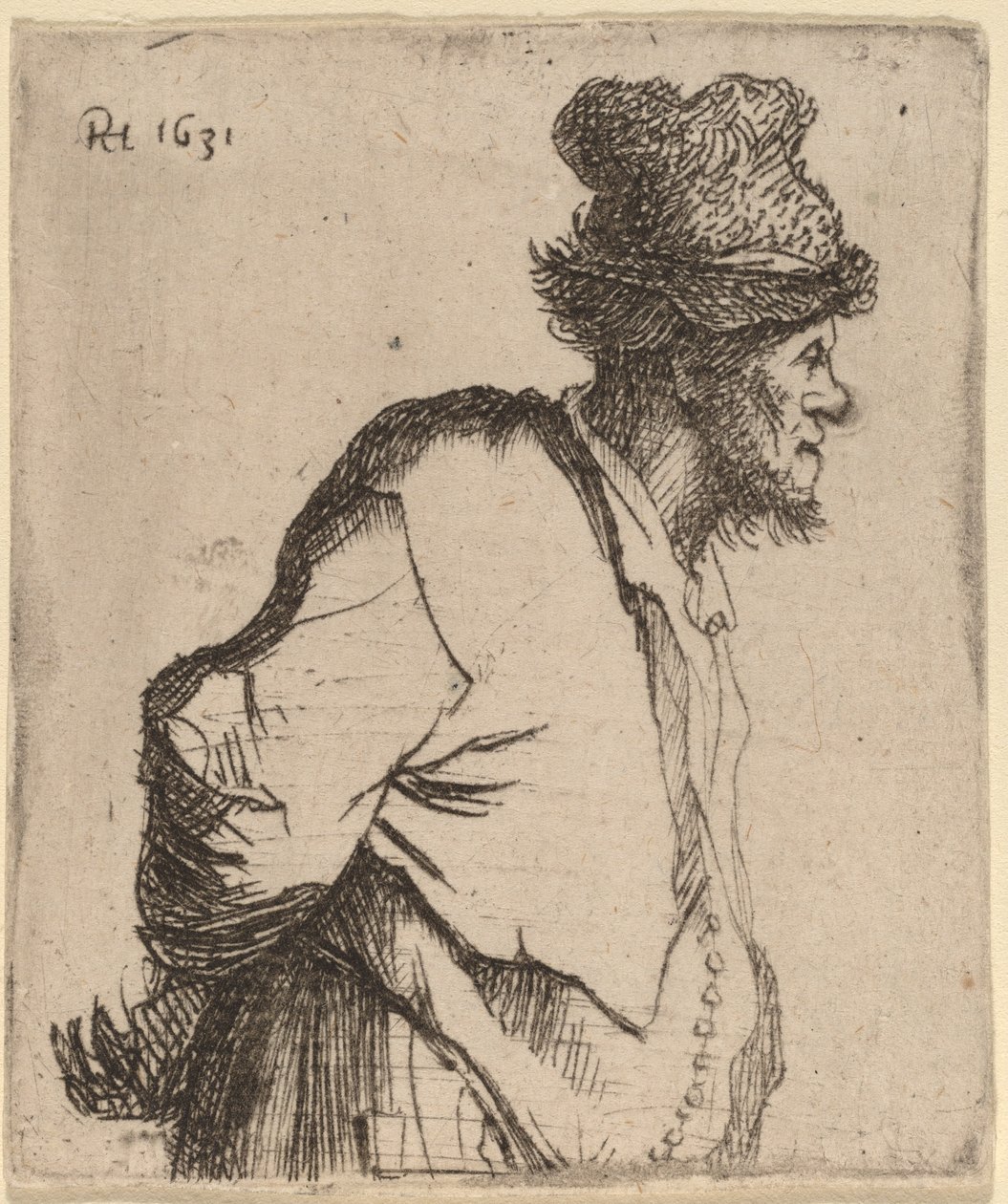 Bonde med Hænderne bag Ryggen af Rembrandt van Rijn