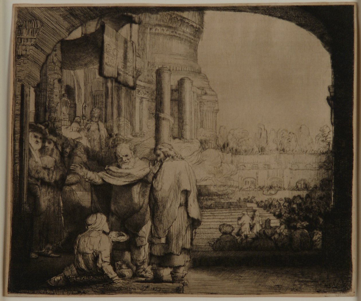 Peter og Johannes ved templets port af Rembrandt van Rijn