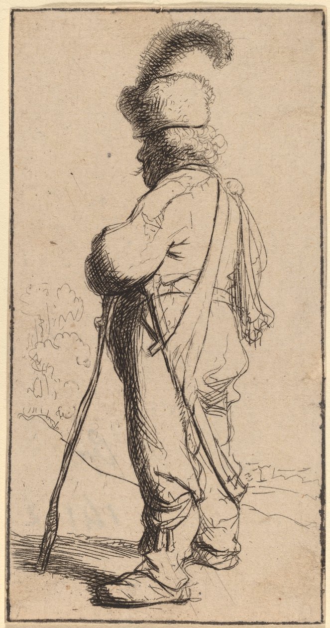 Polander læner sig op ad en pind af Rembrandt van Rijn