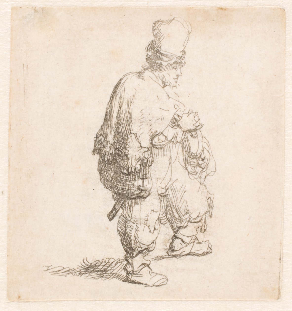 Polander stående med foldede arme af Rembrandt van Rijn