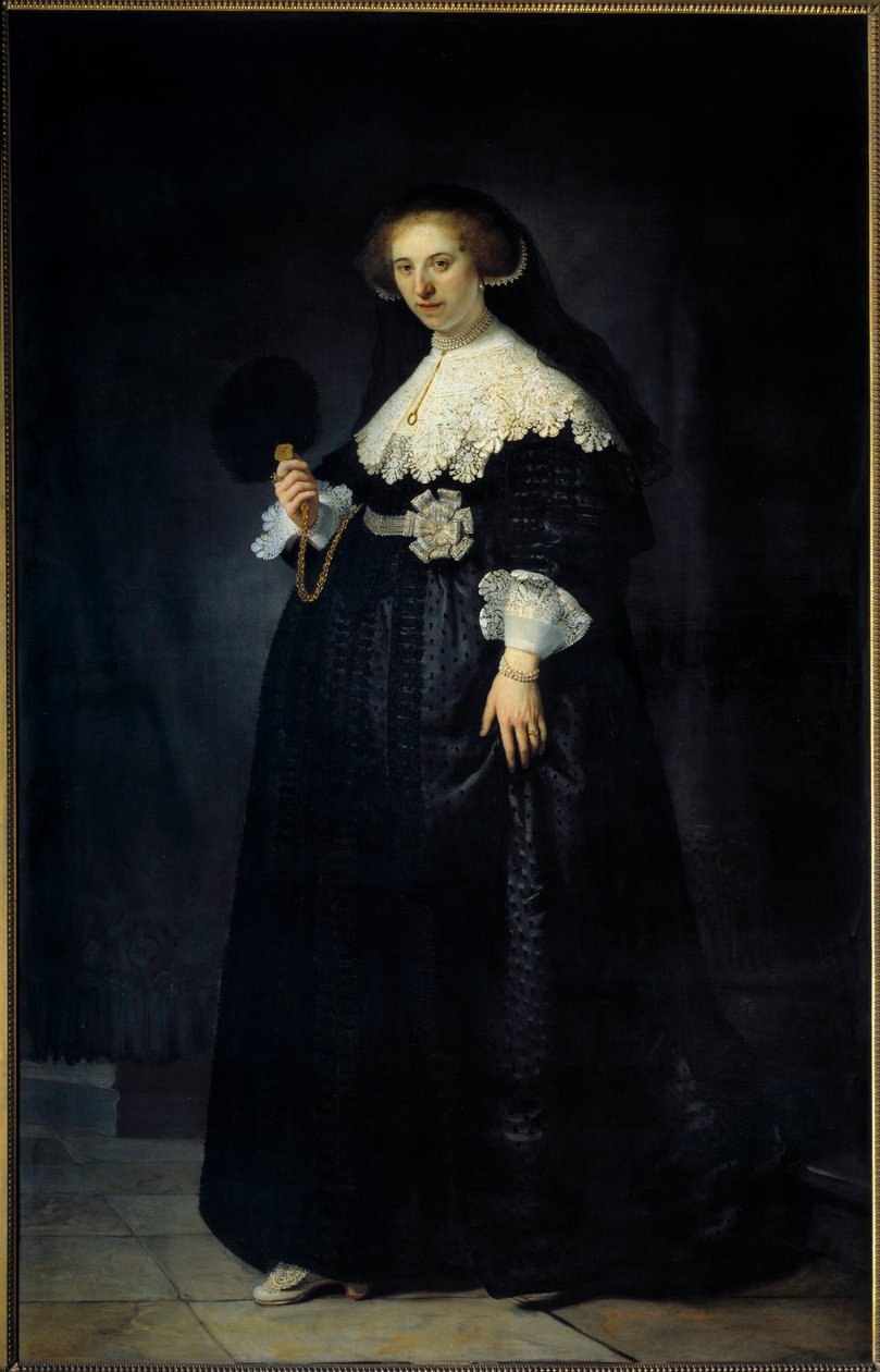 Portrait en pied de Oopjen Coppit, woman af Maertens Soolmans Maleri af Harmensz van Rijn dit Rembrandt (1606-1669) af Rembrandt van Rijn