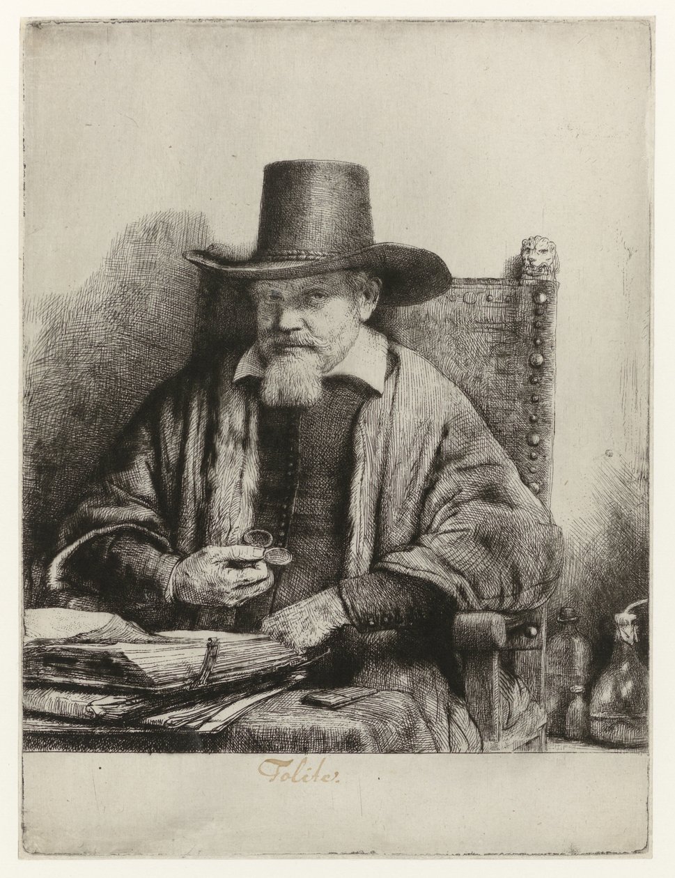 Portræt af Arnold Tholinx Arnout Tholinx, inspektør af Rembrandt van Rijn