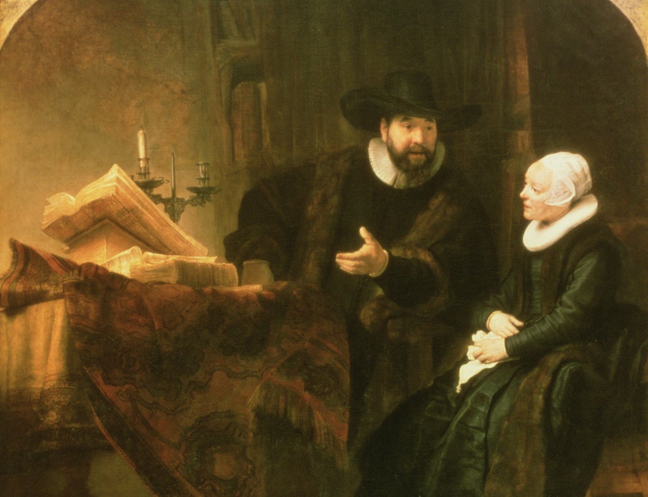 Portræt af Cornelius Anslo og hans kone, 1641 af Rembrandt van Rijn