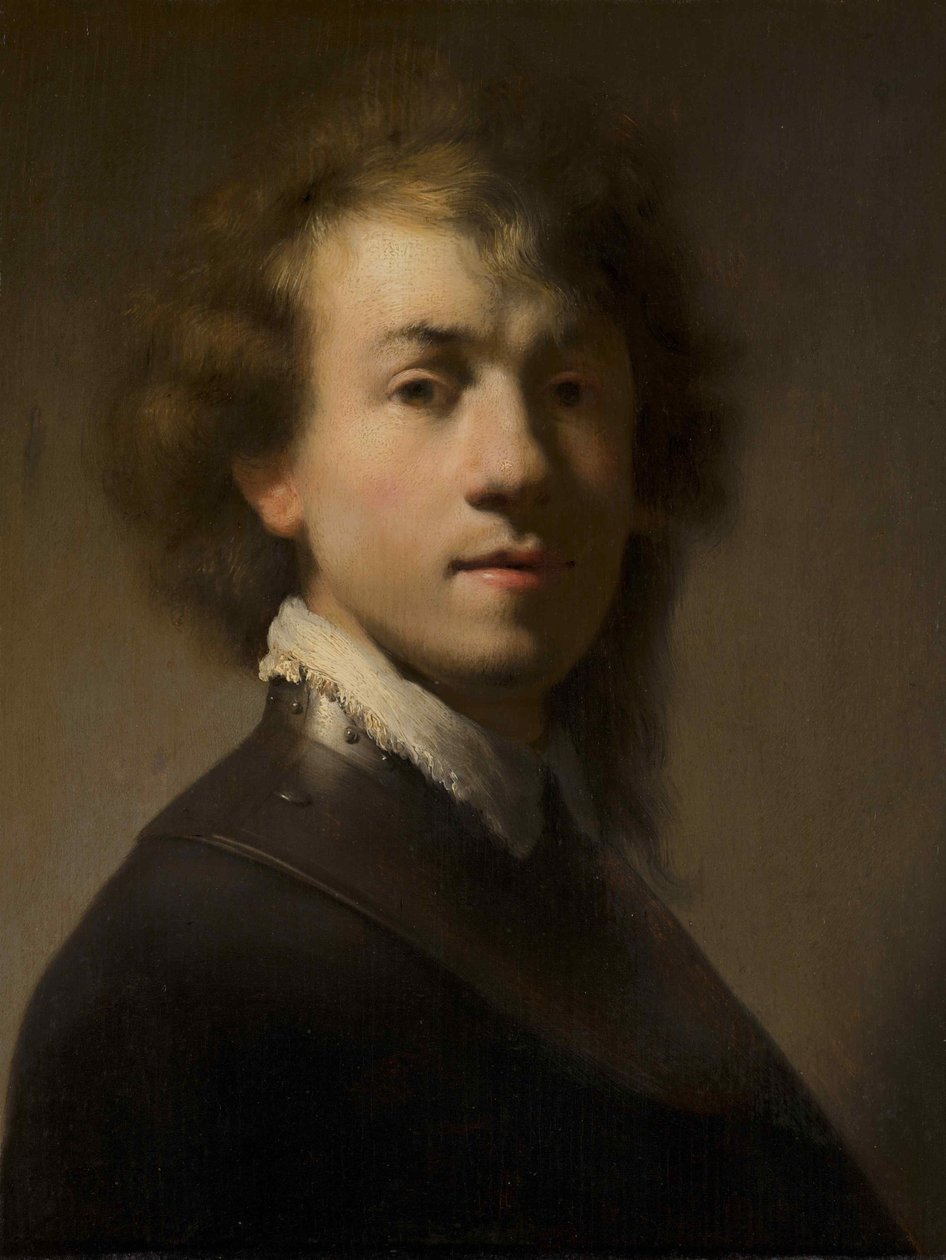 Portræt af Rembrandt med en kløft, ca. 1629. af Rembrandt van Rijn